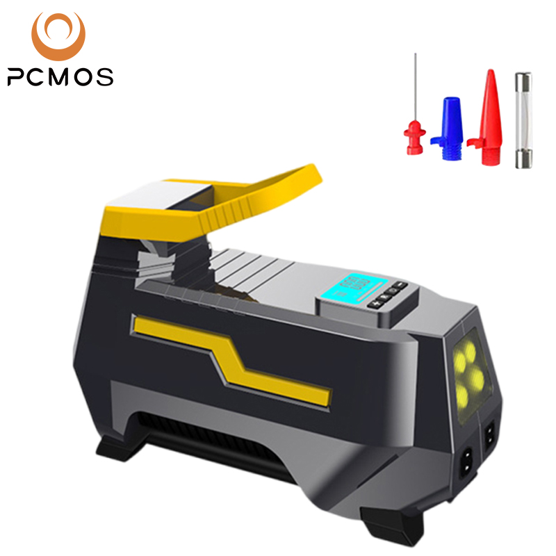 PCMOS Air Compressor Worksite Portable Tire Inflator Car Air Compressor 12V Mini Electric Air Pump for Bike Ball