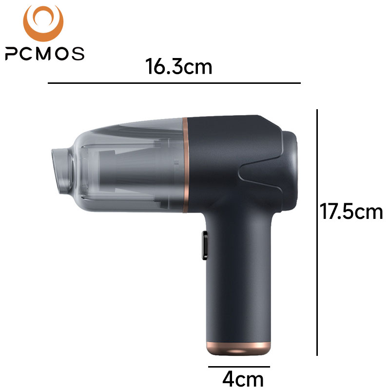 PCMOS Battery Powered ABS Wireless Handheld Mini Vacuum Cleaner for Home & Car Use with Strong Suction and Wet/Dry Function