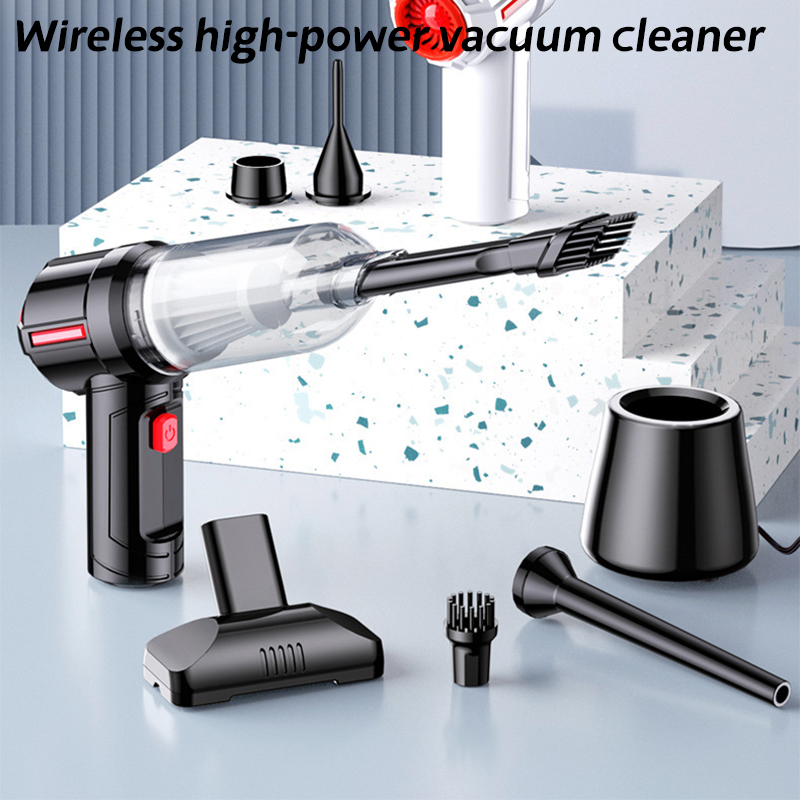 PCMOS High-Power Cordless Handheld Vacuum Cleaner Small Wireless Rechargeable Mini Car Vacuum Powerful Home Car Suction ABS