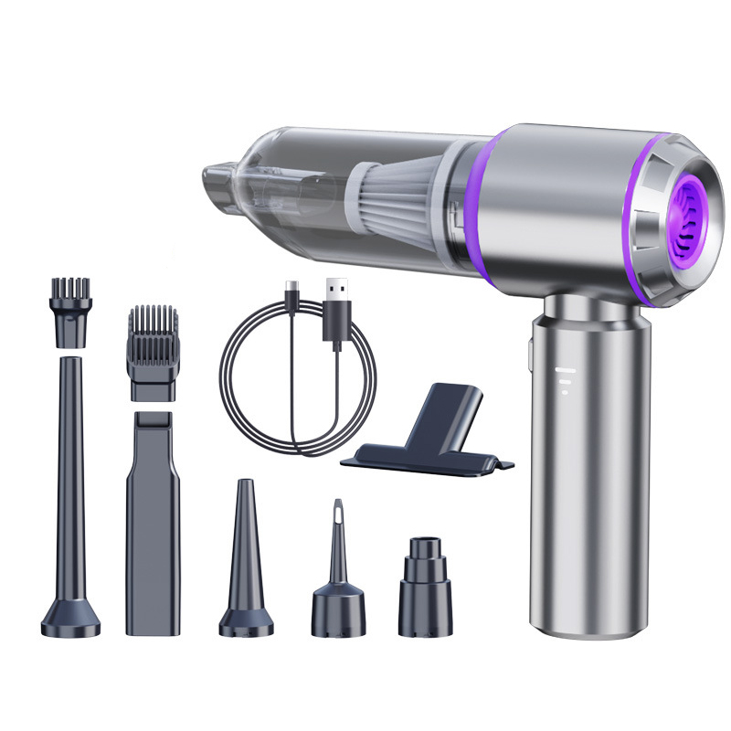 PCMOS Luxury Cordless Handheld Vacuum Cleaner High-Power Wireless Mini Car Vacuum ABS Dry Cleaning Function 15KPa Suction Silver