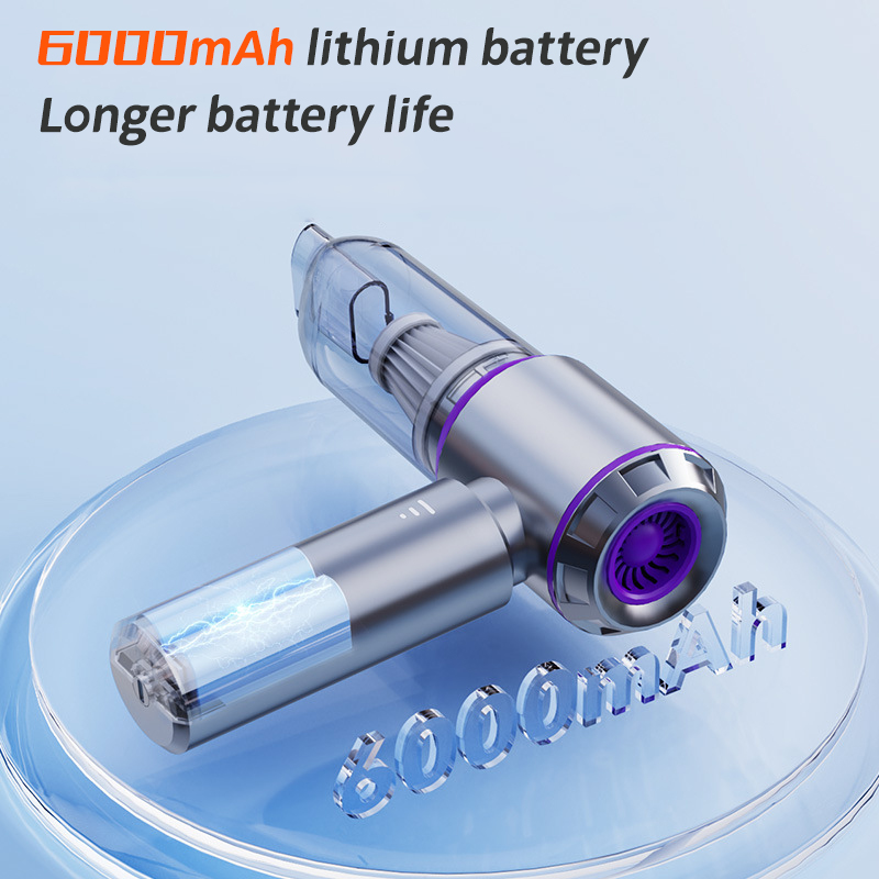 PCMOS Luxury Cordless Handheld Vacuum Cleaner High-Power Wireless Mini Car Vacuum ABS Dry Cleaning Function 15KPa Suction Silver