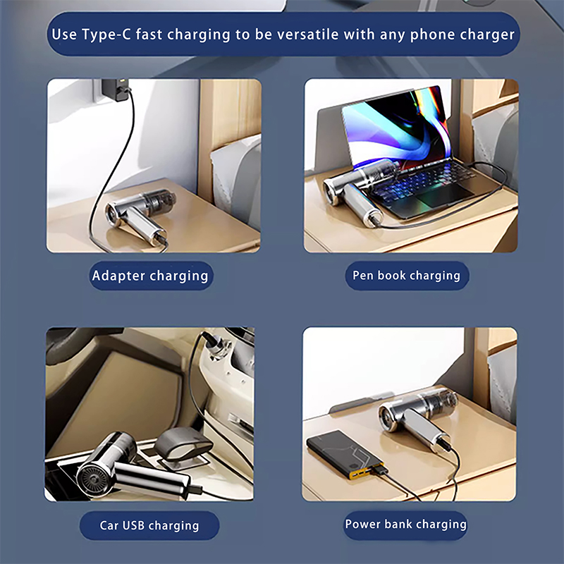 PCMOS Mini Rechargeable 120W Portable Vacuum Cleaner 11000Pa High Power Wireless ABS Handheld Cordless Car Cleaning Portable
