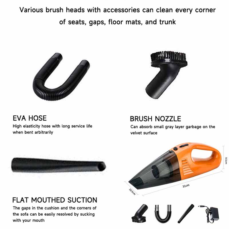 PCMOS Portable 12V Wet & Dry Auto Vacuum Cleaner Custom Logo High-Power ABS Material Colour Change Wireless For Cars