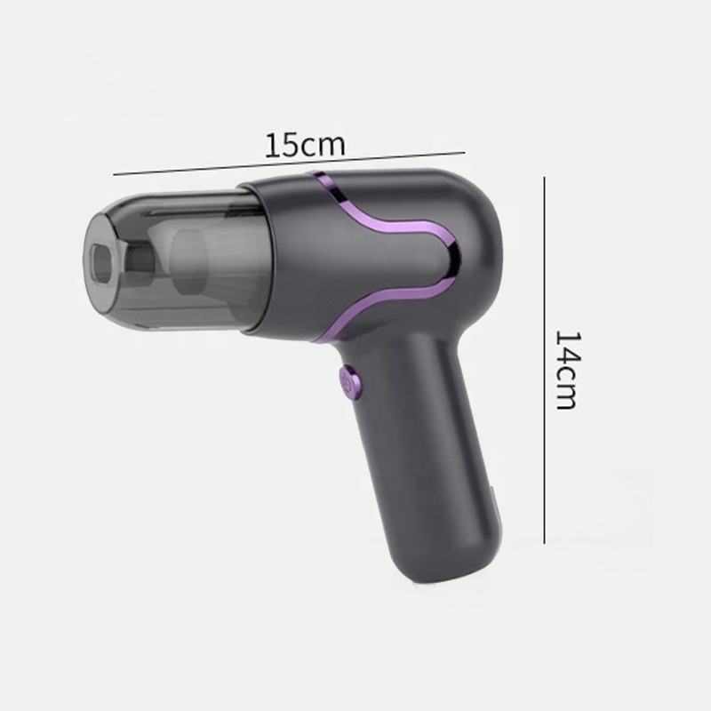PCMOS Portable Mini Handheld 12000pa 2-in-1 Wireless Car Vacuum Cleaner Black ABS 30W