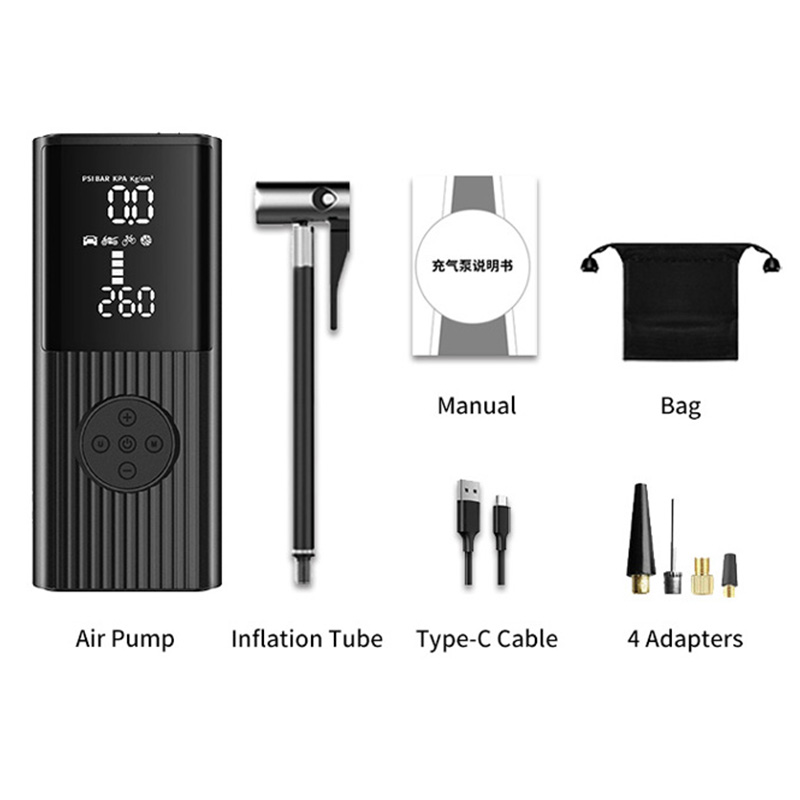 PCMOS Tire Inflator Wireless Car Portable Cordless Small Intelligent Digital Display Car Inflatable Pump Rechargeable Air Pump