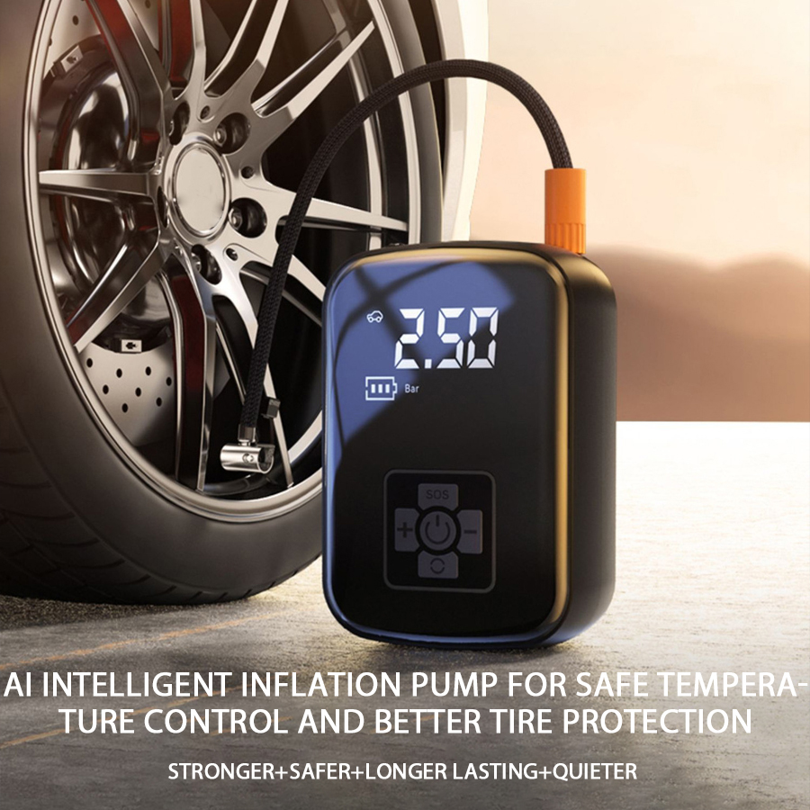 PCMOS Tire Inflators Electric Inflator Car Air Pump for Tire Inflation Tire Pressure Monitor Portable Car Air Compressor Pump