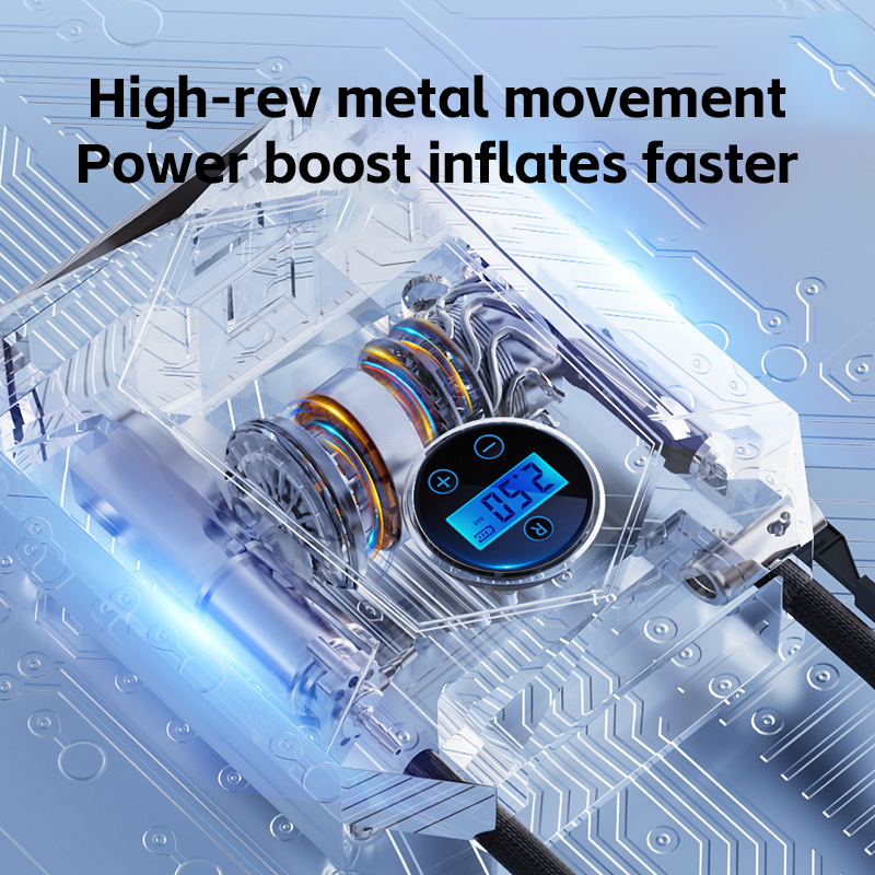 PCMOS Tyre Air Pressure Pump New Portable Mini Car Emergency Inflator Digital Display Wireless Tyre Inflators Car Air Pump