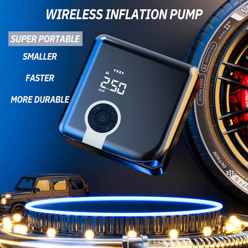 PCMOS Universal Air Pump Portable Small Wireless Digital Display Tyre Outdoor Inflatable Pump Tire Inflator Car Air Pump