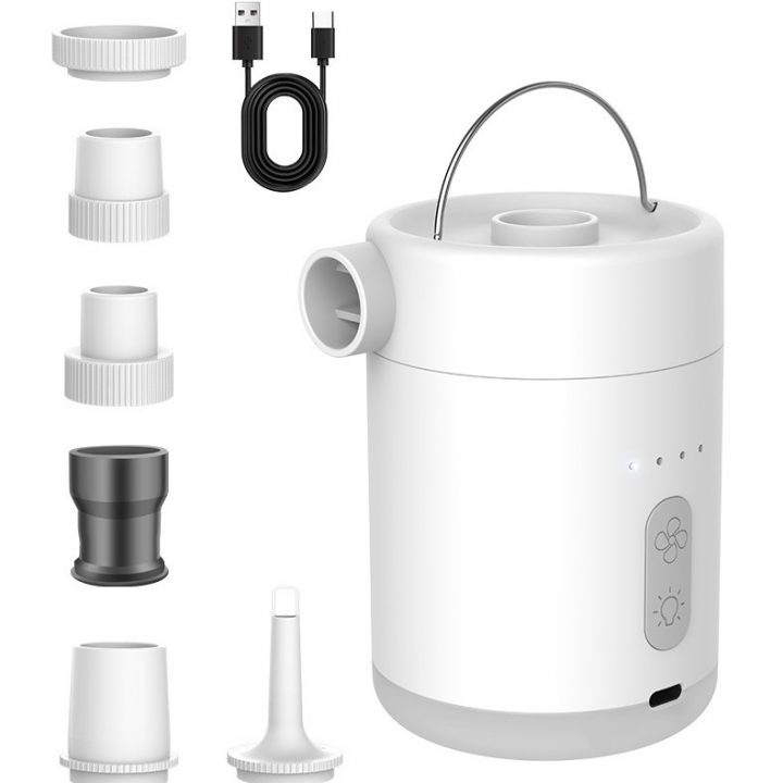 PCMOS Waterproof Rechargeable Electric Mini Pump 2500mAh Battery 400L/Min Air Flow Portable for Mattress/Pillow