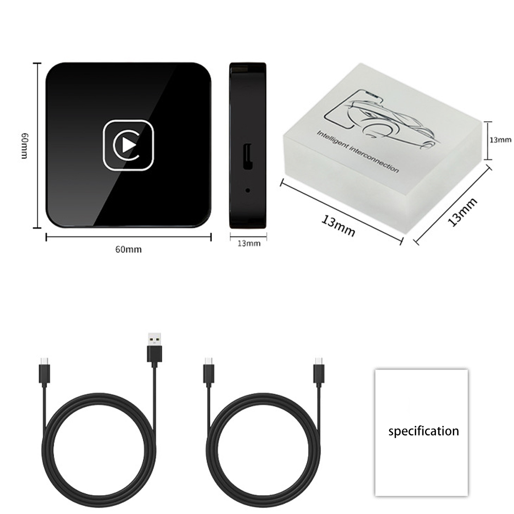 PCMOS Wireless CarPlay Ai Box Adapter for iPhone CarPlay Dongle Converts Wired to Wireless for IOS13.5+ 5GHz Wi-Fi