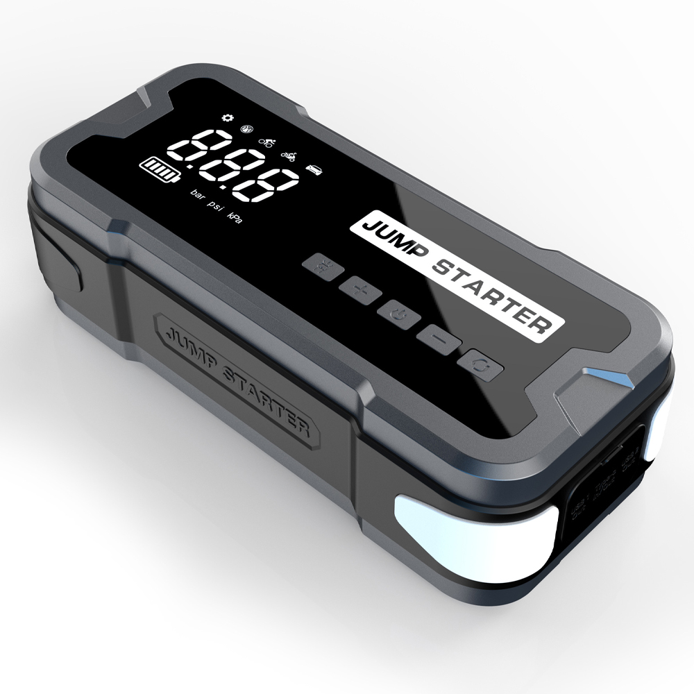 Peak Current 4000A 24000mAh High Power Battery Jump Starters WIth Air Compressor 150Psi Tire Inflators Car Air Pump