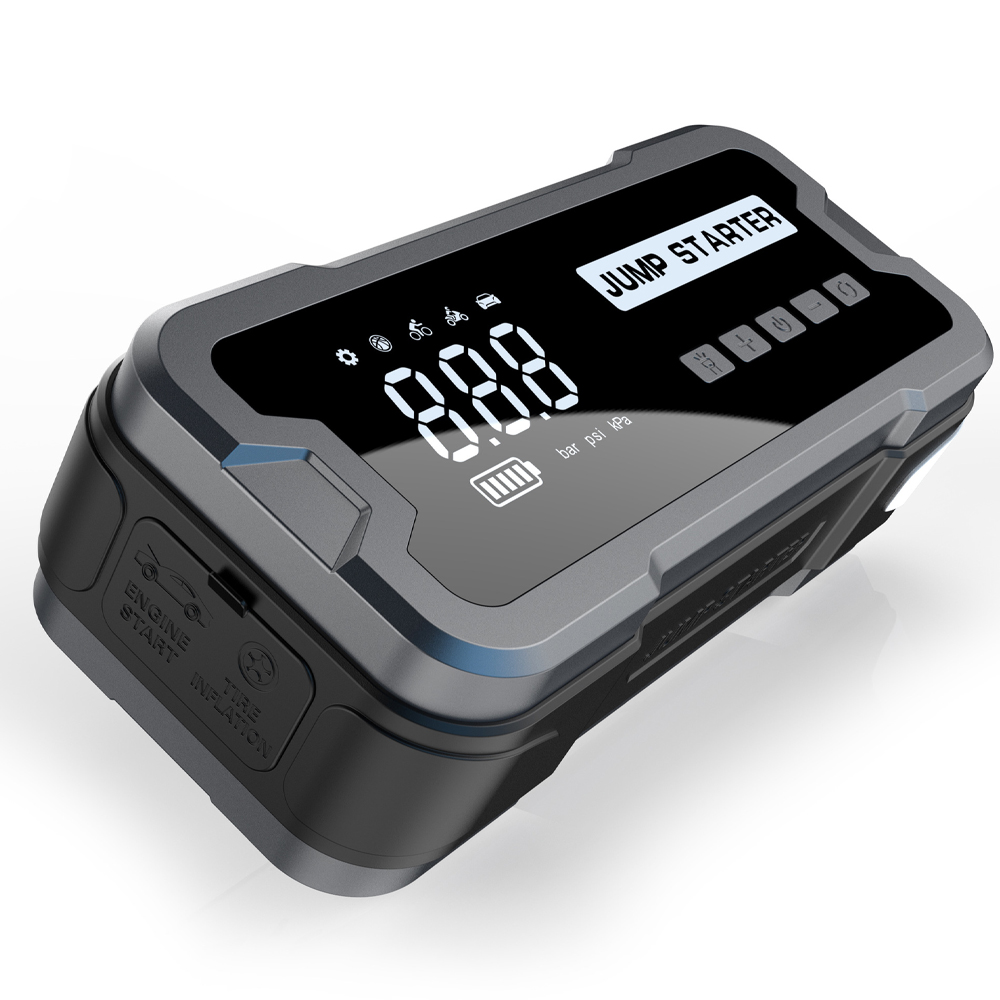 Peak Current 4000A 24000mAh High Power Battery Jump Starters WIth Air Compressor 150Psi Tire Inflators Car Air Pump