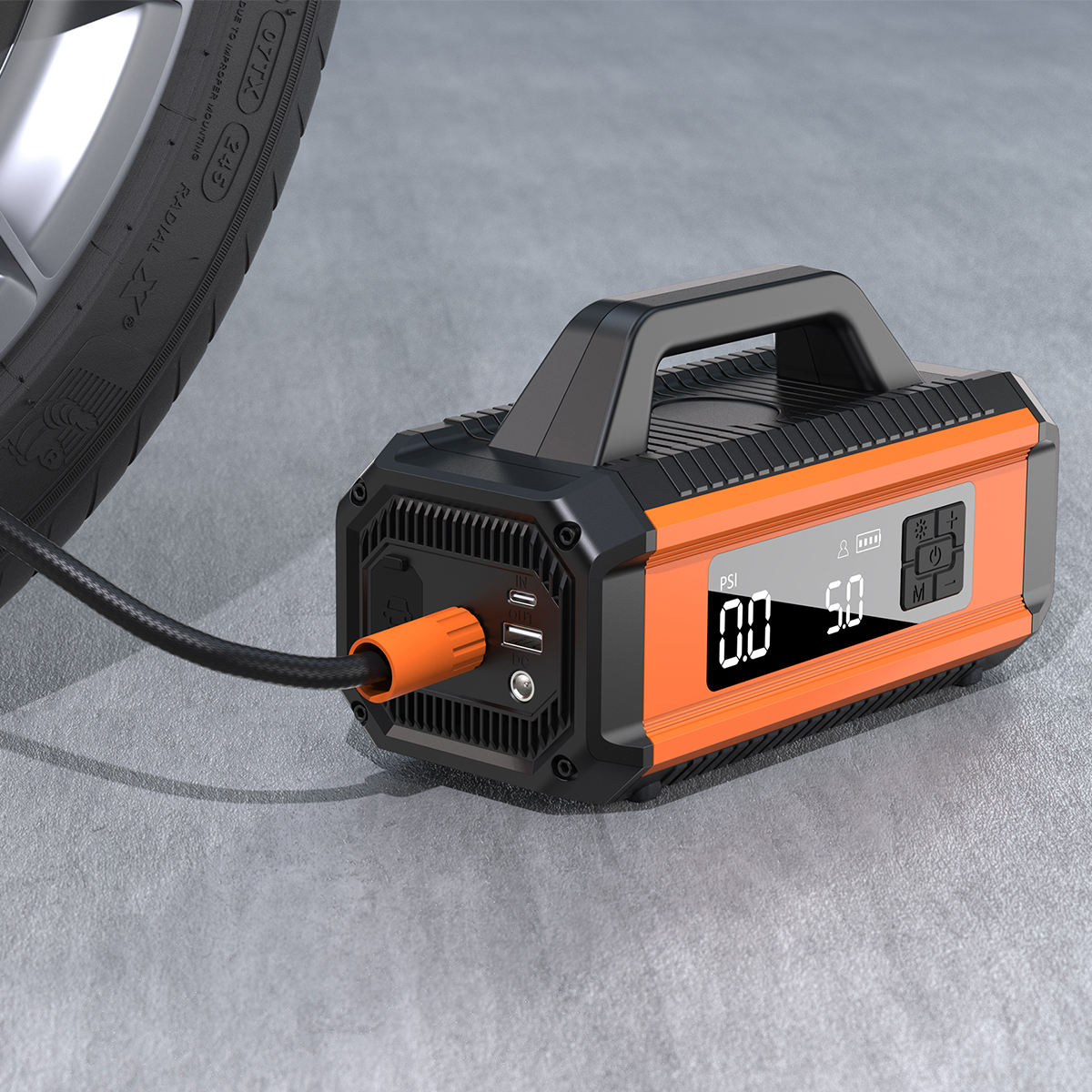 Portable 10000mAh ABS Emergency Jump Starter Dual Power Supply Tire Inflators 150PSI Car Battery Jump Starter Power Bank