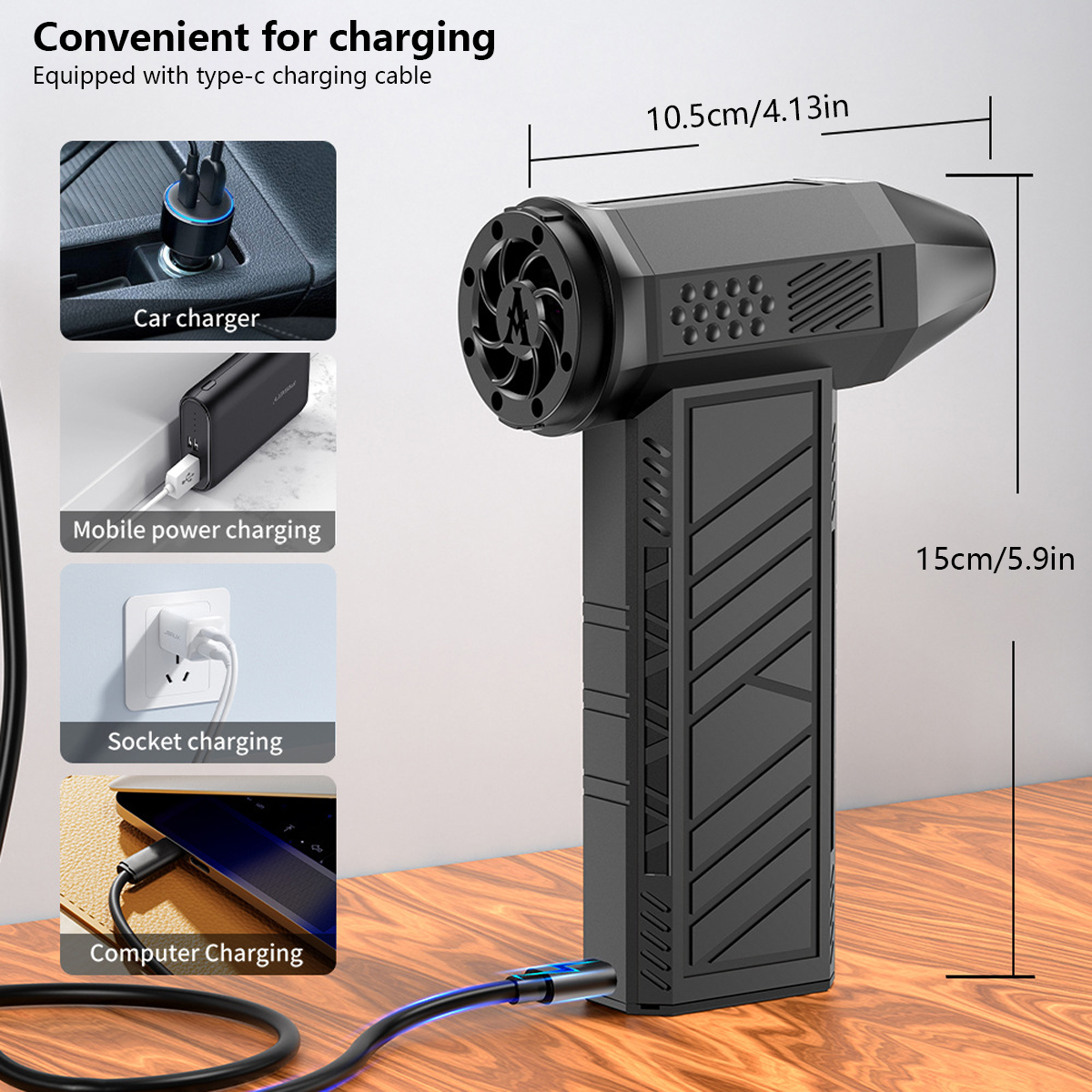 Portable 13000RPM Power Jet Drying Mini Super Jet Blower Air Duster Mini Fan Blower Dryer for Car Cleaning BBQ