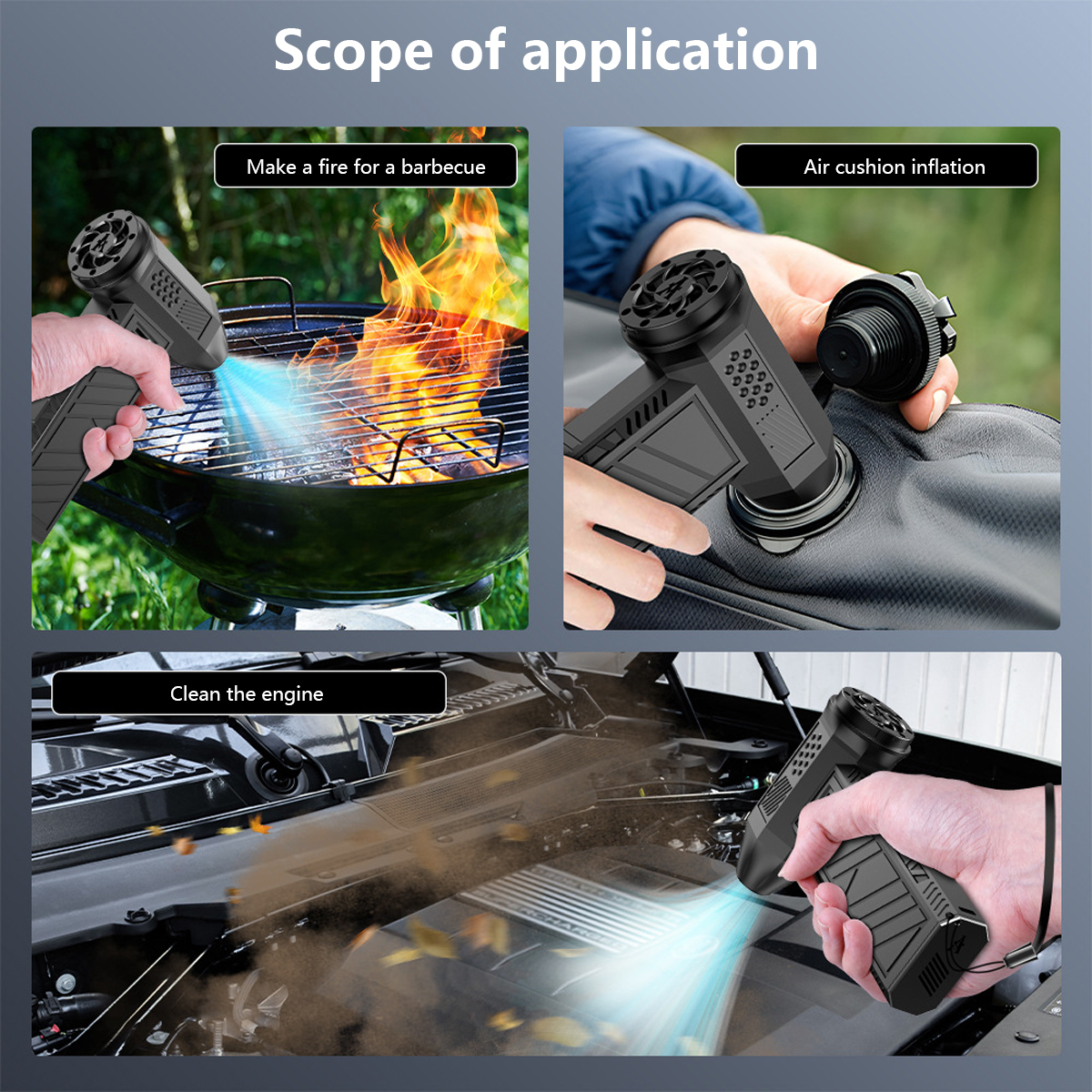 Portable 13000RPM Power Jet Drying Mini Super Jet Blower Air Duster Mini Fan Blower Dryer for Car Cleaning BBQ