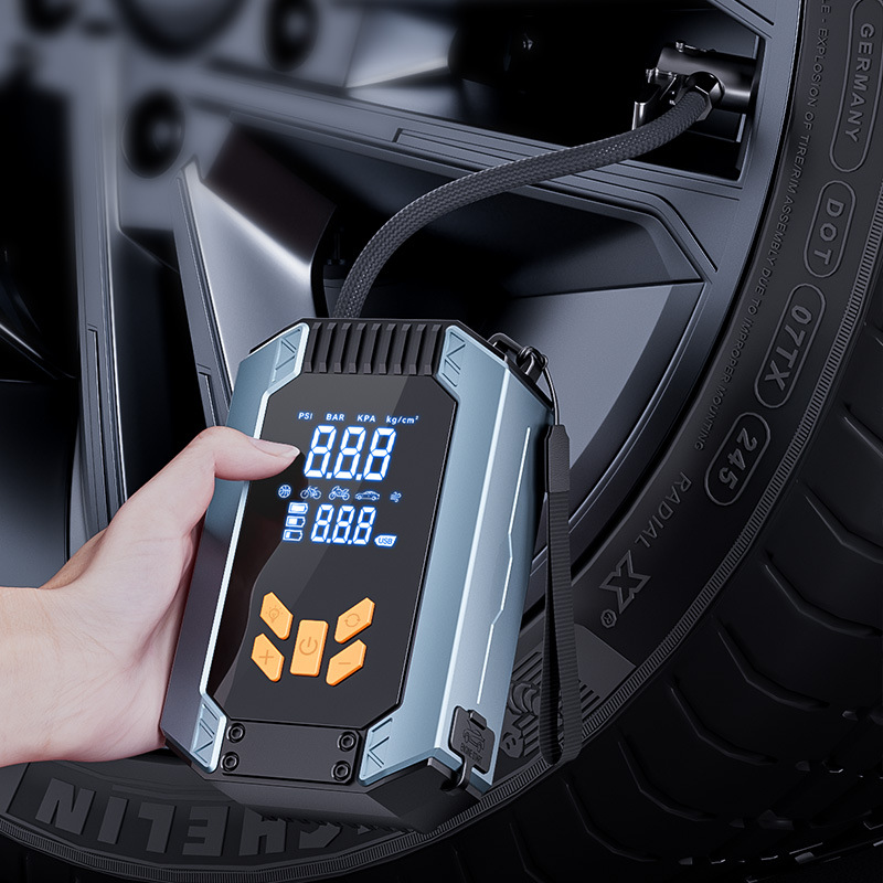 Portable Car Jump Starter 12V Power Bank 7200Mah Car Jump Starter Power Inflator Jump Starter With Air Pump