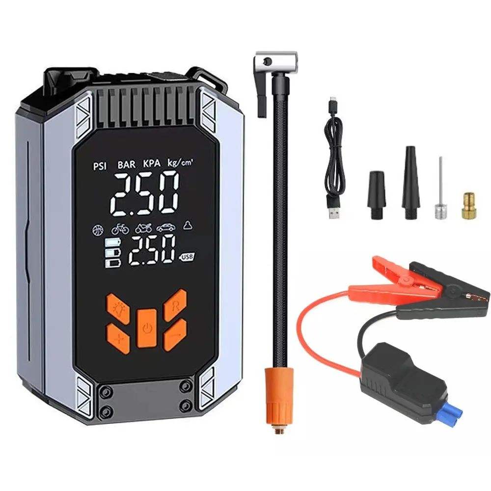 Portable Car Jump Starter 12V Power Bank 7200Mah Car Jump Starter Power Inflator Jump Starter With Air Pump