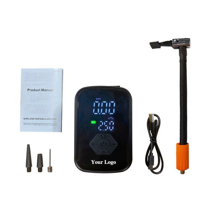 Portable Car Tire Inflator Wireless Mini Car Air Pump 150psi Dual Digital Display Bicycle Air Pump Compressor LED Lighter
