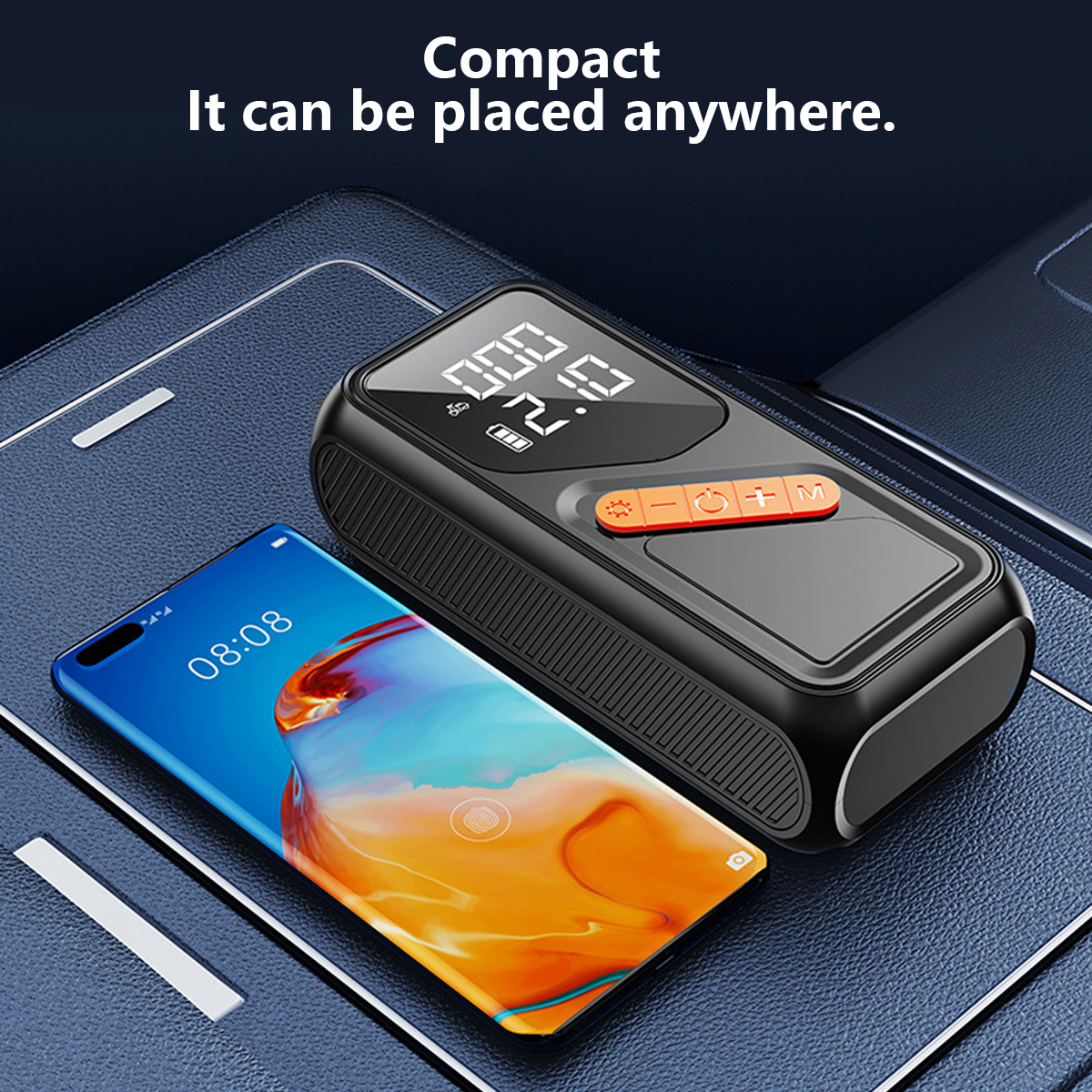 Portable Car and Bicycle Tire Inflator Pump 4000mAh Digital Air Pump with Power Bank ABS Material 150Psi Electric Inflator