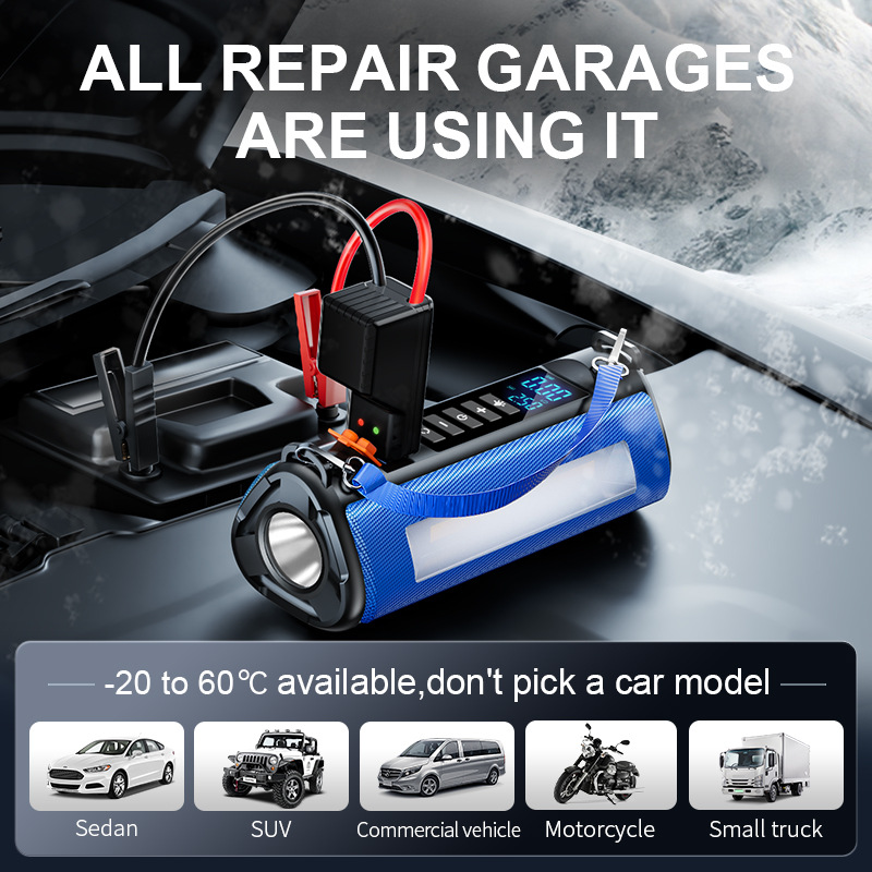 Portable Emergency Car Jump Starter Power Bank 6000/8000/10000mAh with 1000A LED Light Function for Motorcycle Use