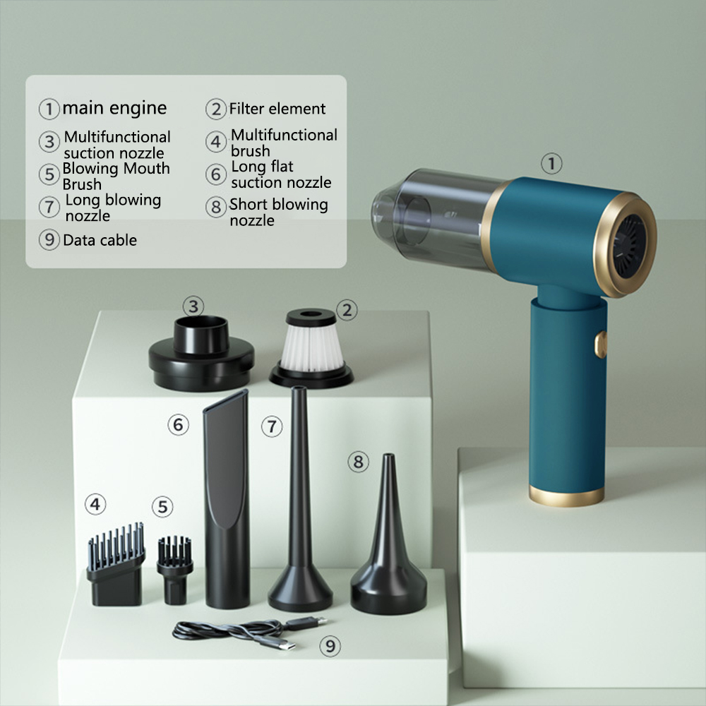 Portable Handheld 2-in-1 Cordless Vacuum Cleaner Rechargeable ABS Mini Electric Cleaning Tool Lightweight and Convenient