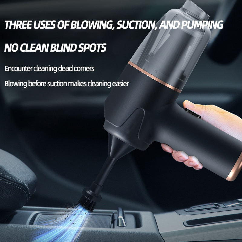 Portable Mini ABS Material Vacuum Cleaner Multifunctional Wireless 6000pa Strong Power Suction Battery Powered Car Cleaner
