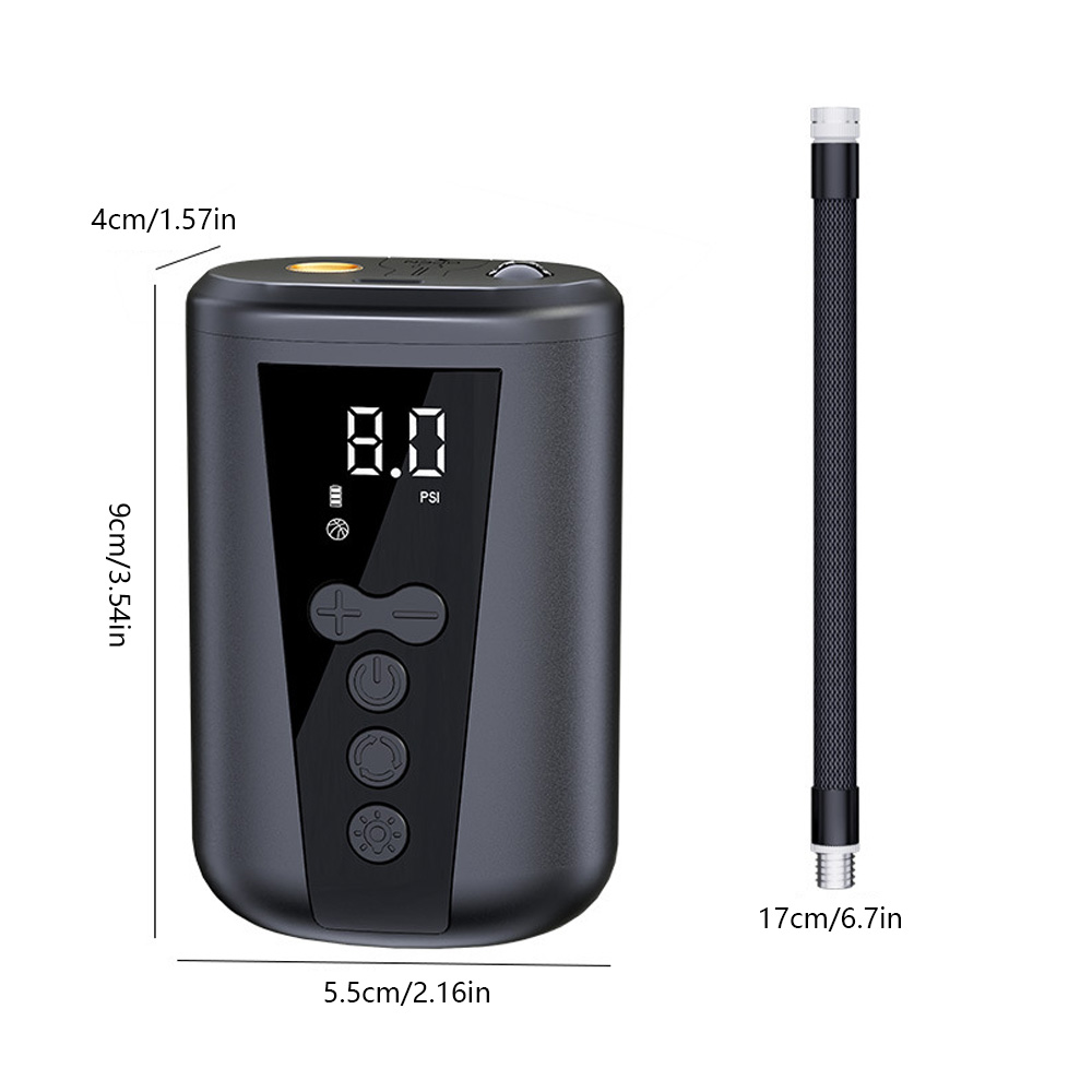 Portable Mini Ball Basketball Football Rugby Electric Air Pump ABS Wireless Intellint Digital Display Inflator Pump