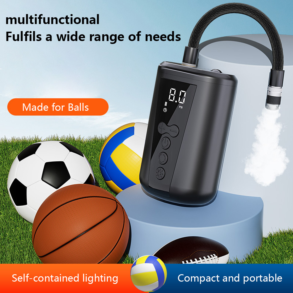 Portable Mini Ball Basketball Football Rugby Electric Air Pump ABS Wireless Intellint Digital Display Inflator Pump