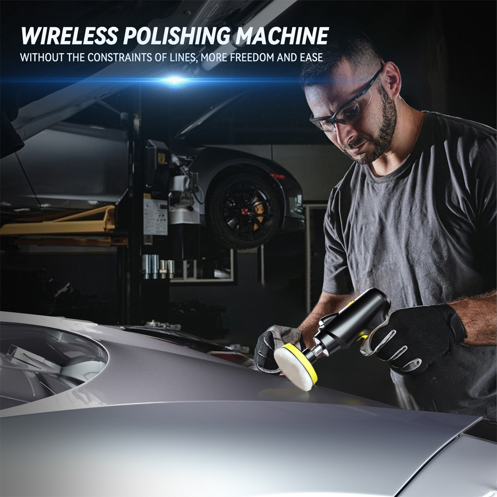 Portable Mini Cordless Car Waxing Polisher 4000mAh Battery Electric Car Polisher Machine Cordless Car Polisher