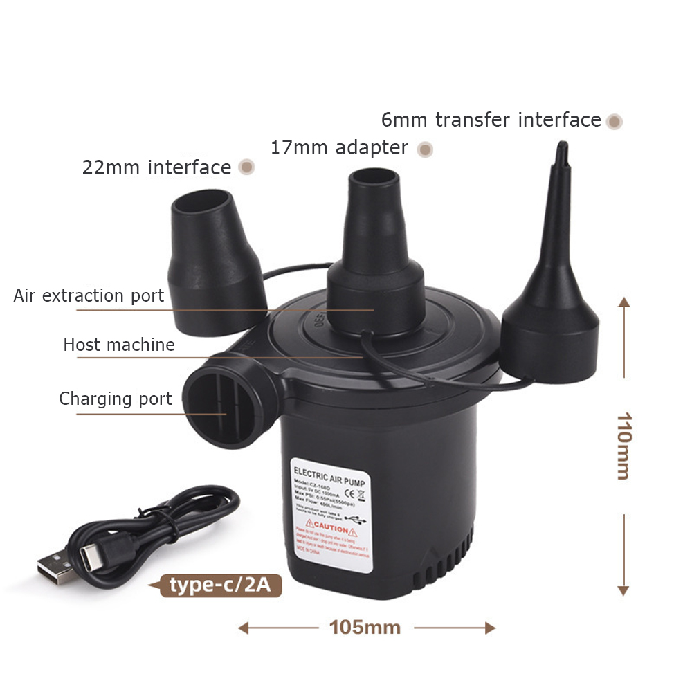 Portable Outdoor Multi-Purpose Electric Air Pump for Inflating Swimming Pools Airbeds Camping Mattresses