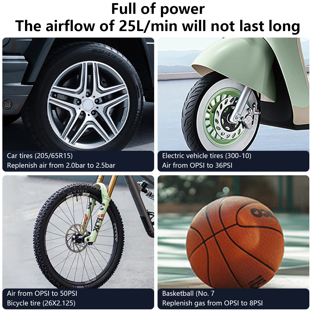 Portable Rechargeable Electric Car Air Pump Digital Display ABS Tire Inflator Tire Pressure Monitor for Cars Motorcycles Balls