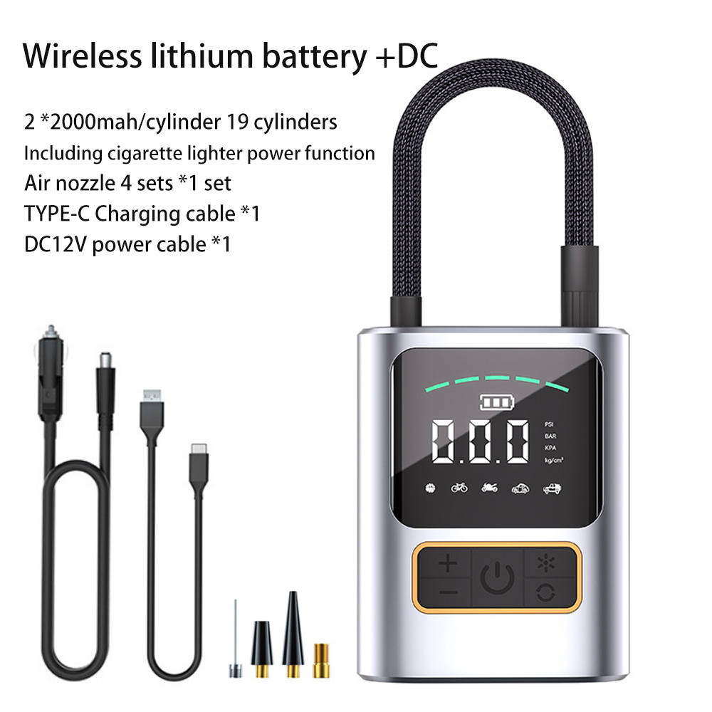 Portable Wireless 150PSI Electric Car Air Pump ABS Material USB Rechargeable DC12V Car Air Compressor Automatic Tire Inflator