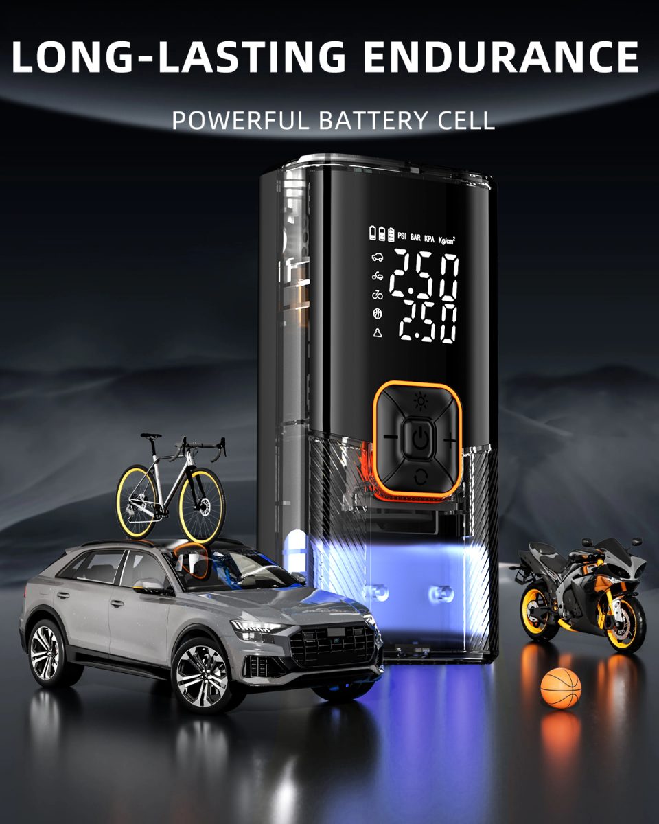Rechargeable Wireless Car Air Pump Compressor Mini Digital Automatic Portable Tyre Inflator ABS Electric Mini Digital Automatic
