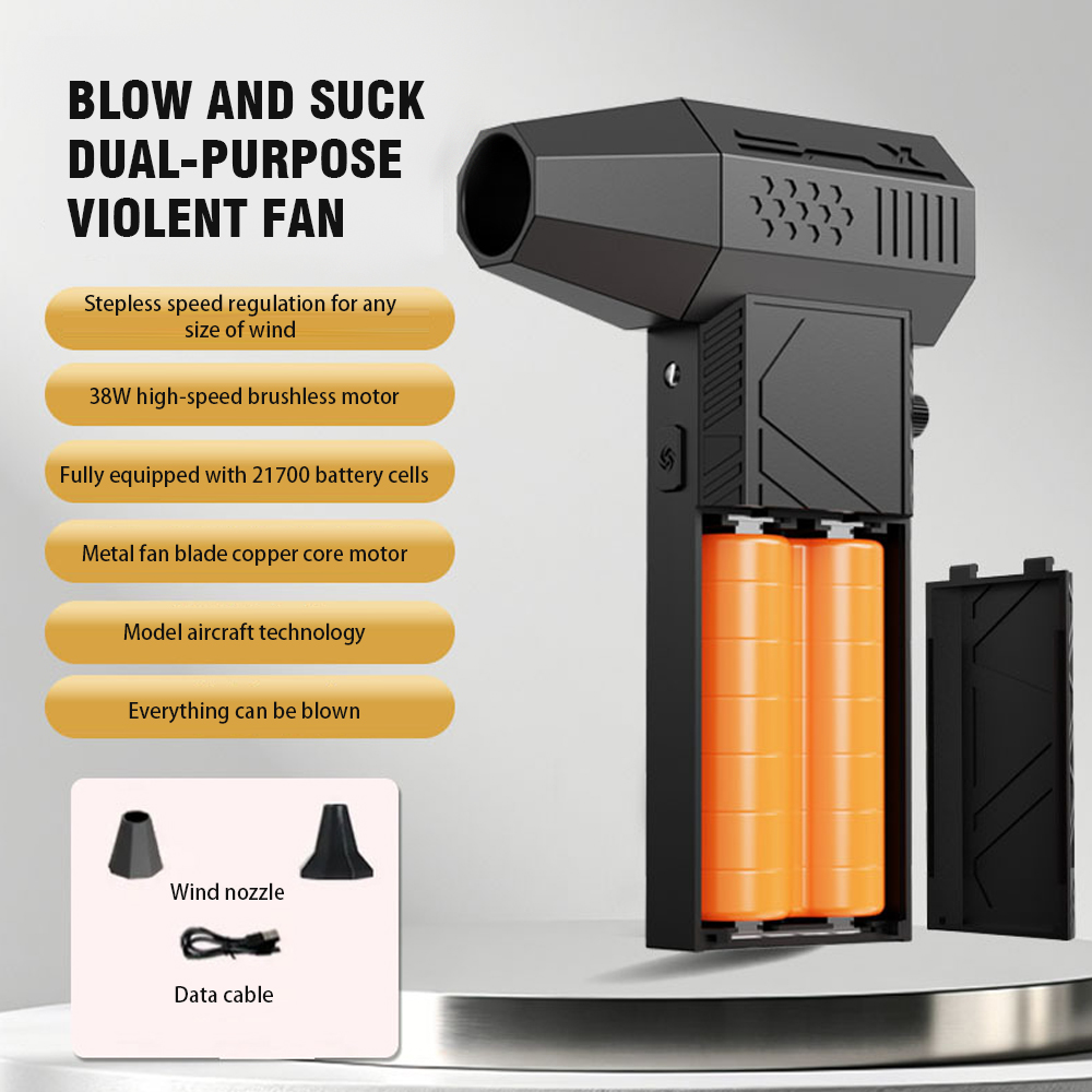 Turbo Fan 130000rpm Handheld Electric Compressed Air Duster Replaceable Battery Car Cleaning Tool for Outdoor Camping