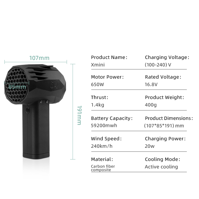 Violent Fan with 64 Channels High-Speed Brushless Motor Super Violent Wind Air Duster Blower Dry Car Cleaning Tool