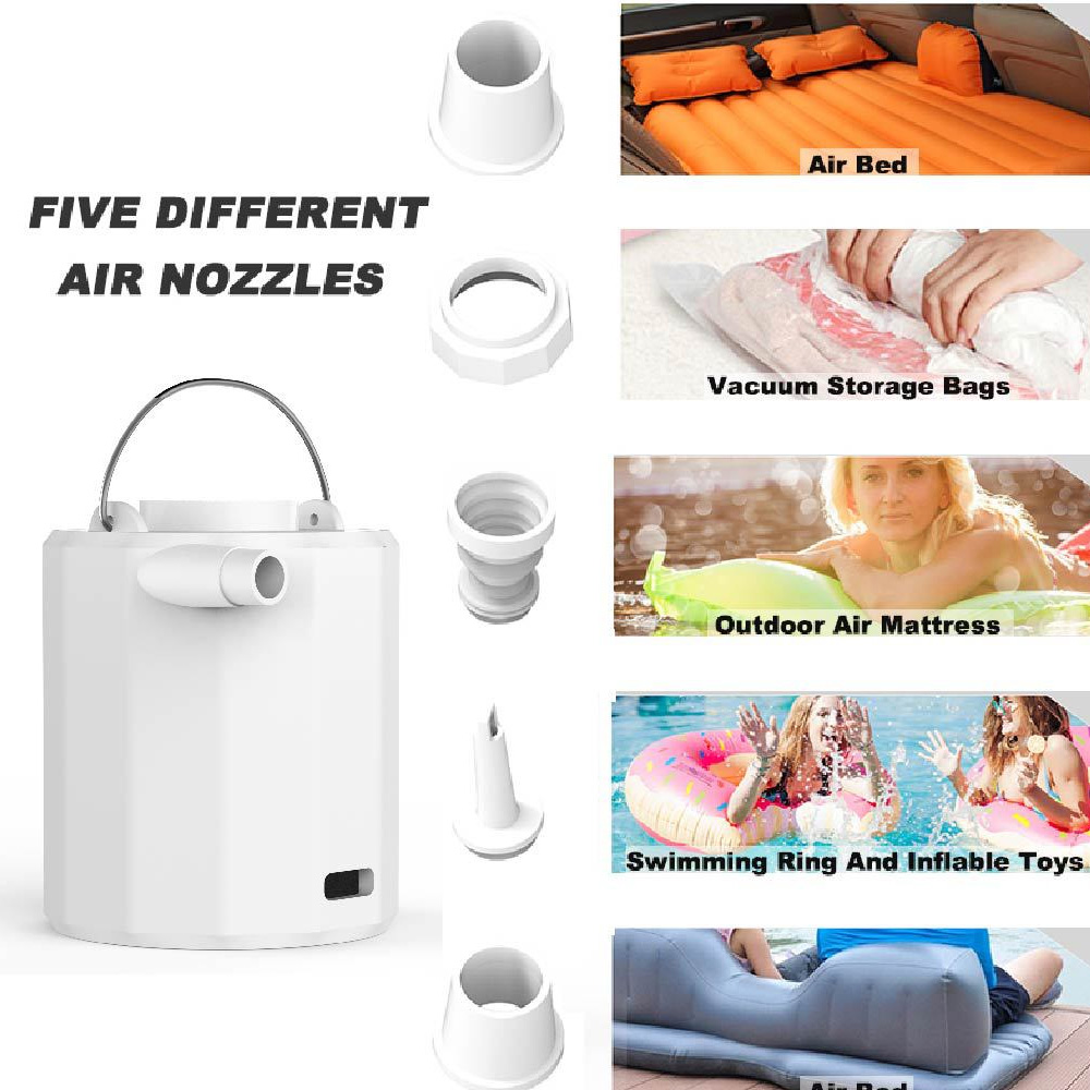 Wholesale Outdoor Camping Rechargeable Electric Mini Air Pump 12W 200L/Min 1600mAh Battery Portable Vacuum Pump for Mattress