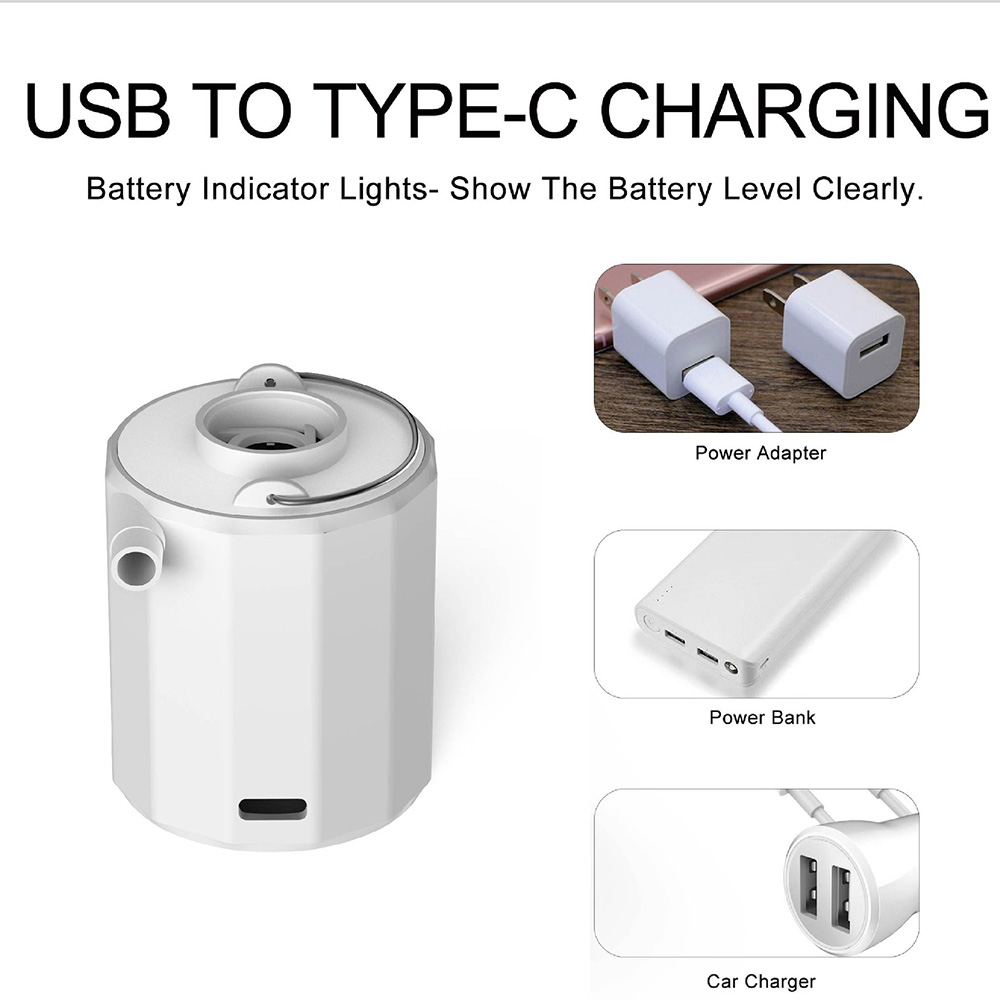 Wholesale Outdoor Camping Rechargeable Electric Mini Air Pump 12W 200L/Min 1600mAh Battery Portable Vacuum Pump for Mattress