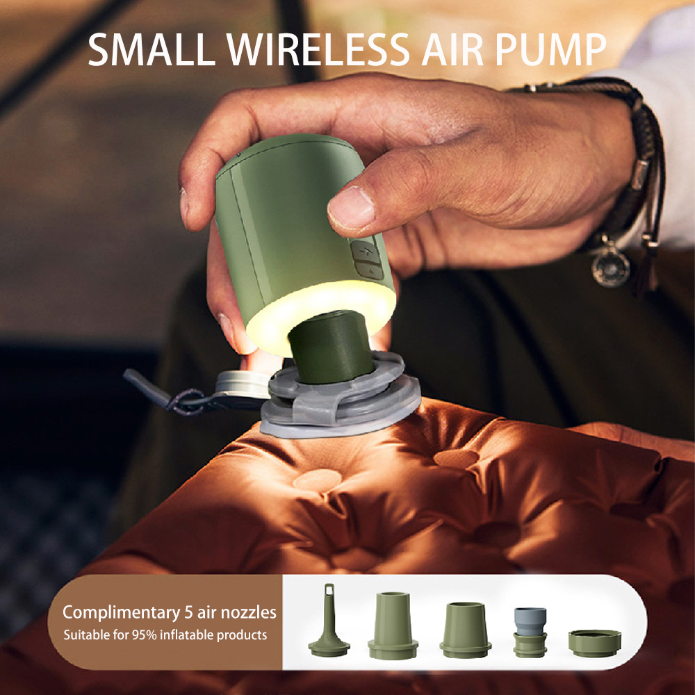 Wholesale Outdoor Multifunctional Portable 30W 180L/Min Electric Mini Wireless Lithium Battery Air Pump with Lighting